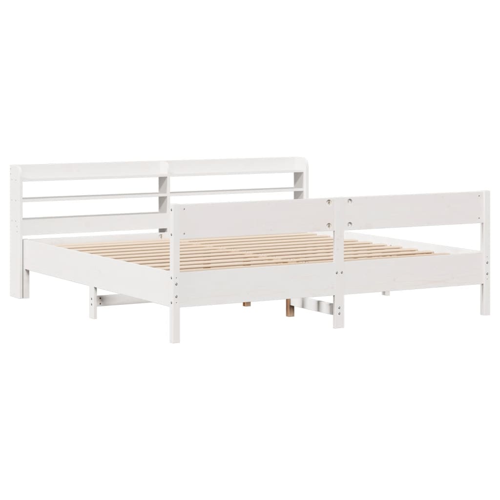 Sengeramme uten madrass hvit 180x200 cm heltre furu