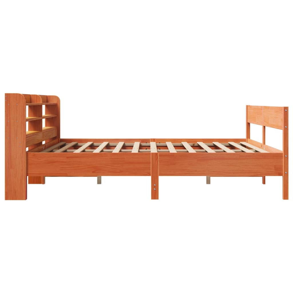 Sengeramme uten madrass voksbrun 180x200 cm heltre furu