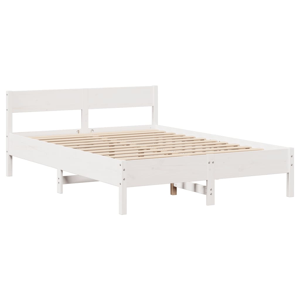 Sengeramme uten madrass hvit 160x200 cm heltre furu