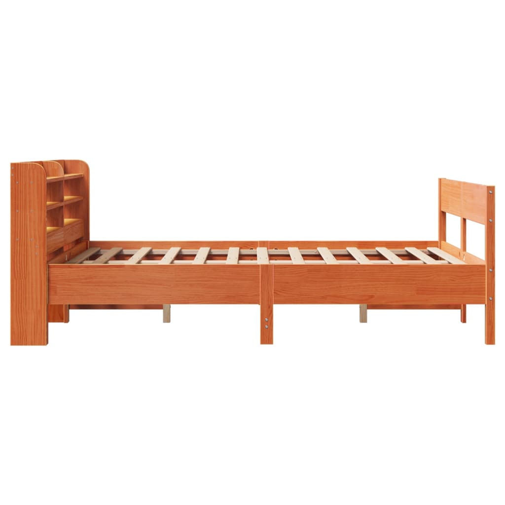 Sengeramme uten madrass voksbrun 160x200 cm heltre furu