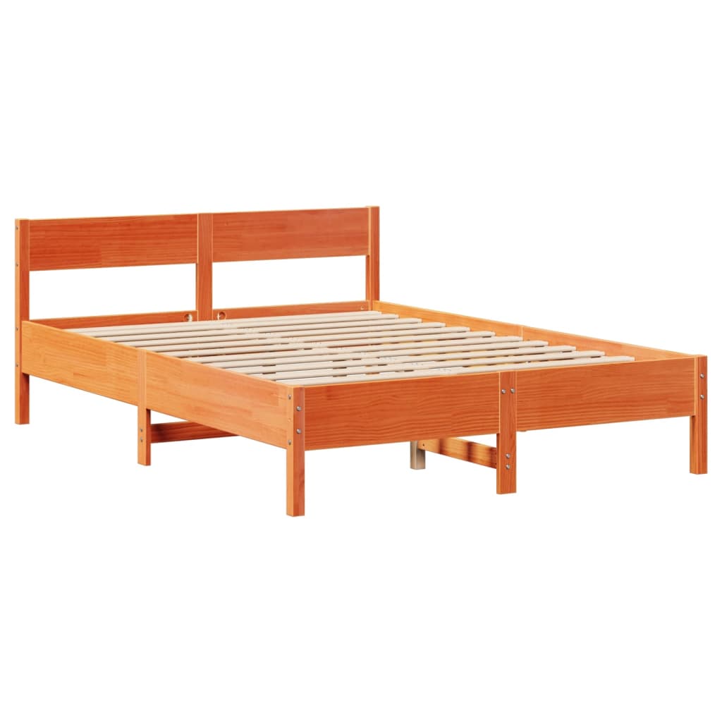 Sengeramme uten madrass voksbrun 160x200 cm heltre furu