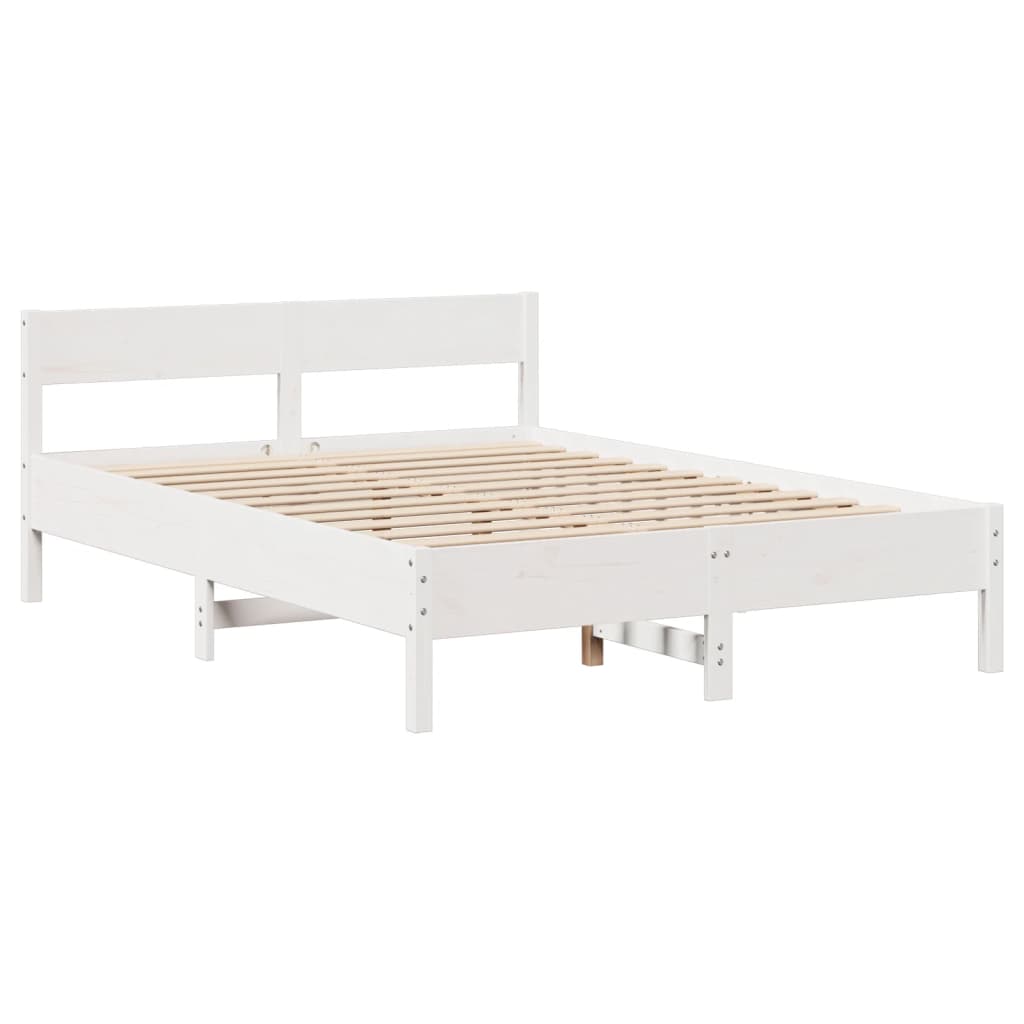 Sengeramme uten madrass hvit 150x200 cm heltre furu