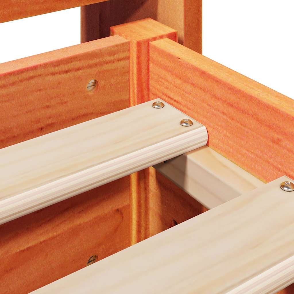 Sengeramme uten madrass voksbrun 120x200 cm heltre furu