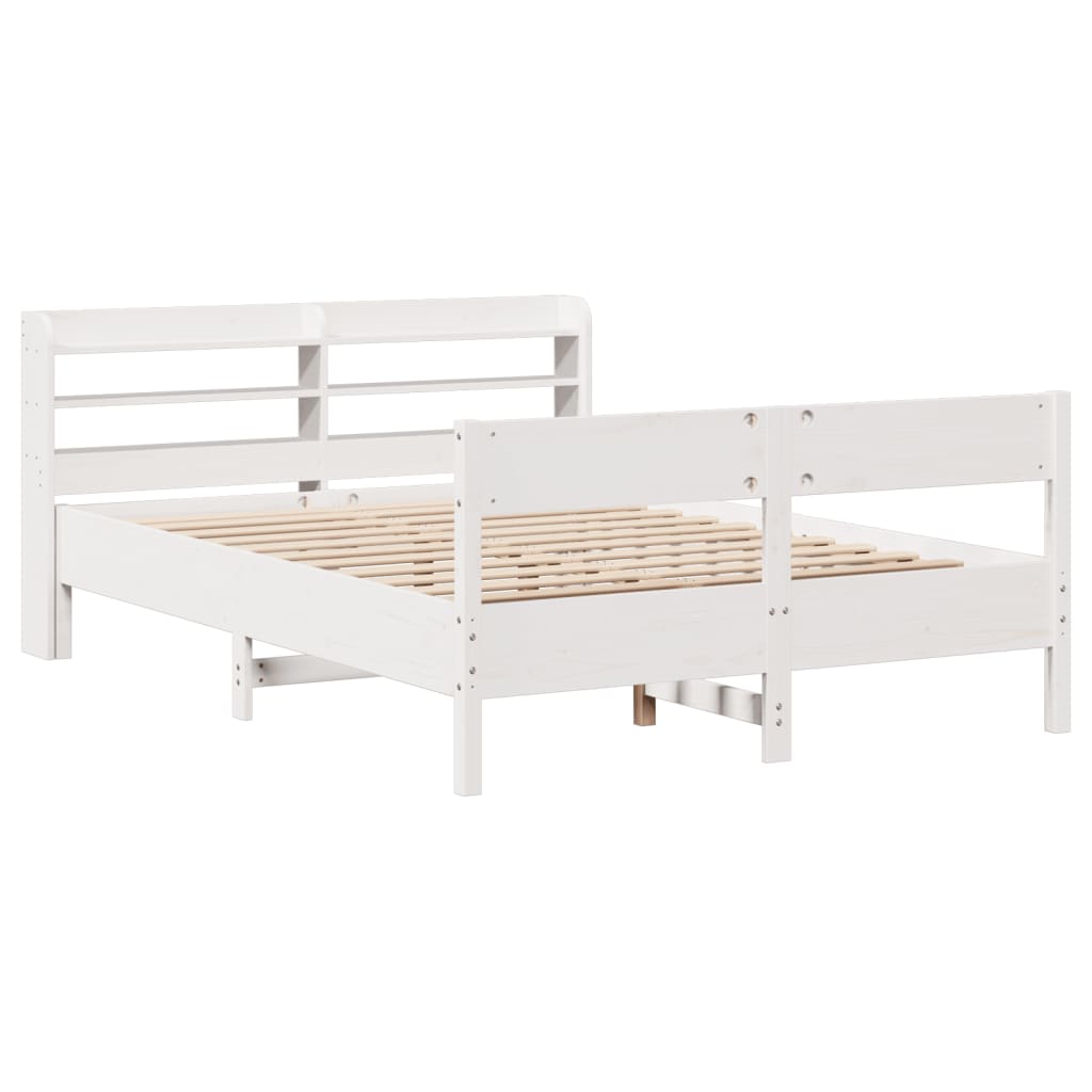 Sengeramme uten madrass hvit 140x190 cm heltre furu