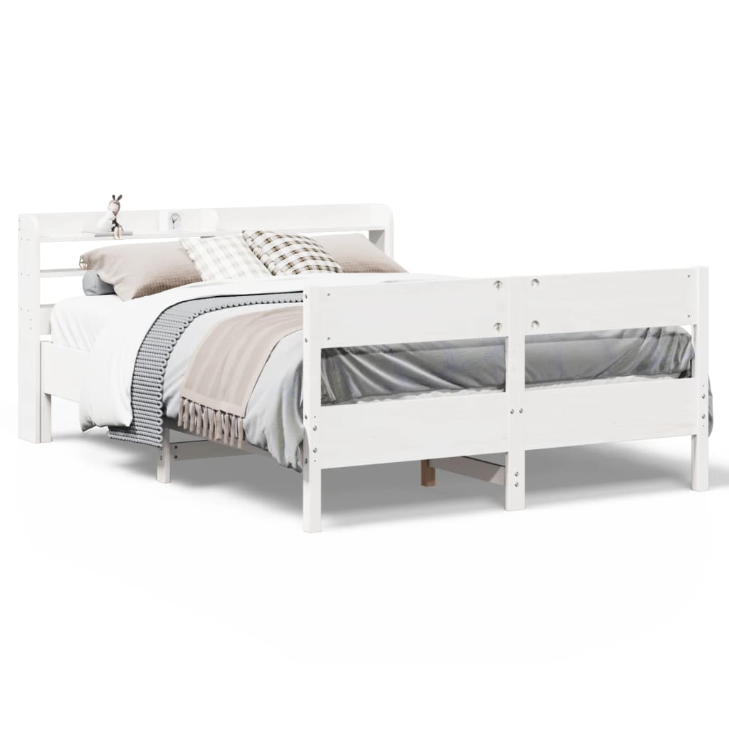 Sengeramme uten madrass hvit 135x190 cm heltre furu