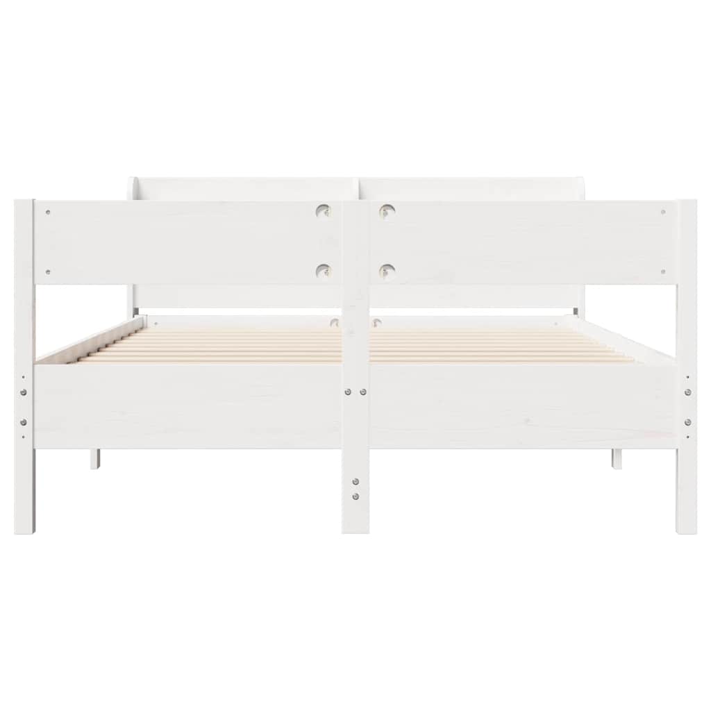 Sengeramme uten madrass hvit 120x190 cm heltre furu