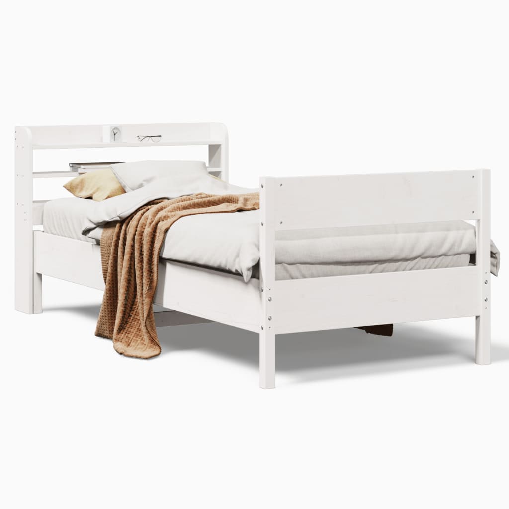 Sengeramme uten madrass hvit 75x190 cm heltre furu