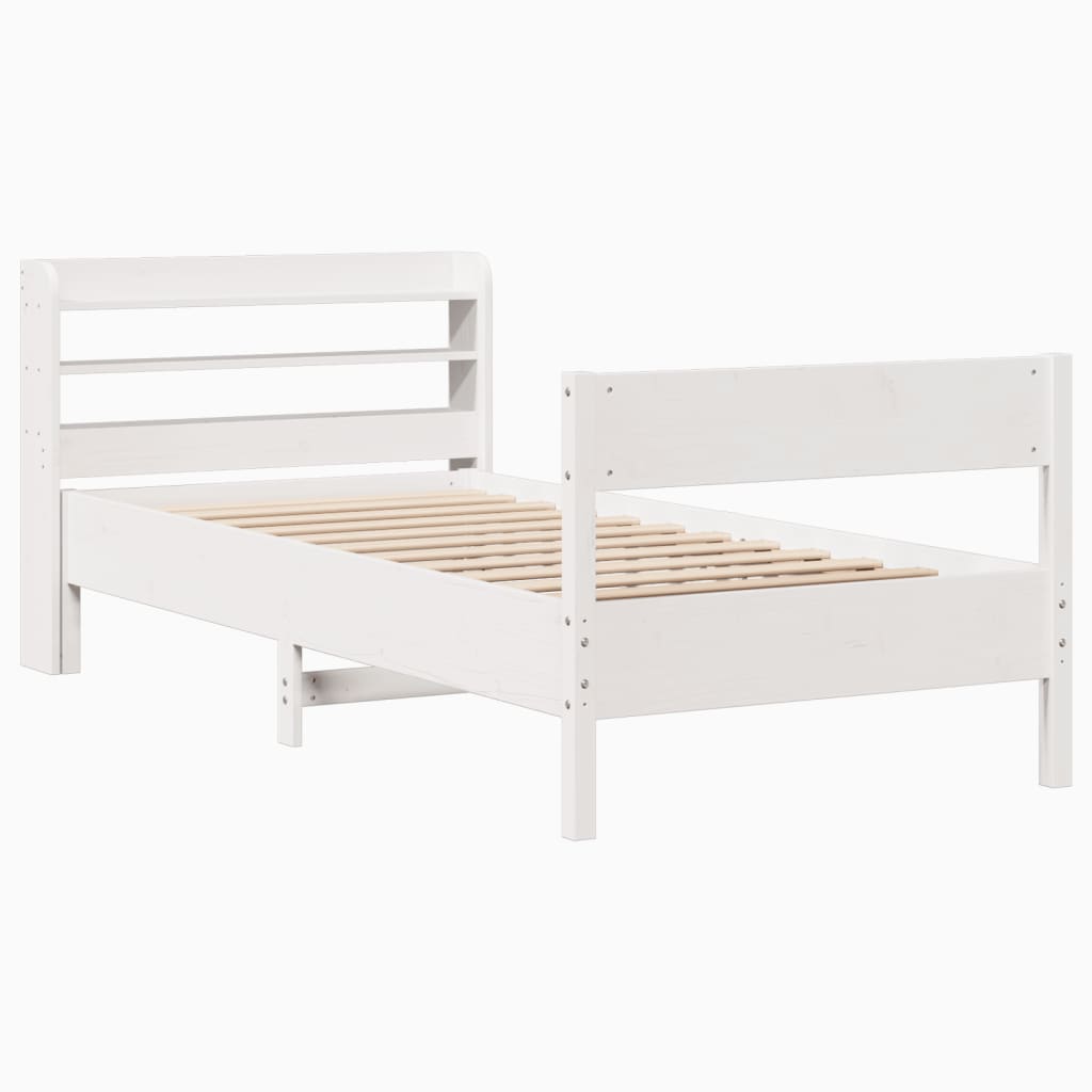 Sengeramme uten madrass hvit 75x190 cm heltre furu