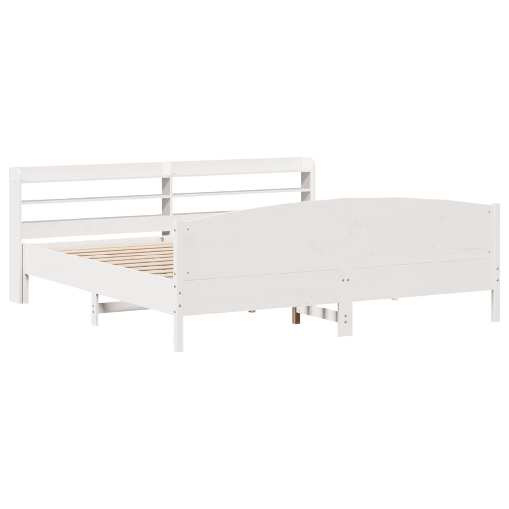 Sengeramme uten madrass hvit 180x200 cm heltre furu