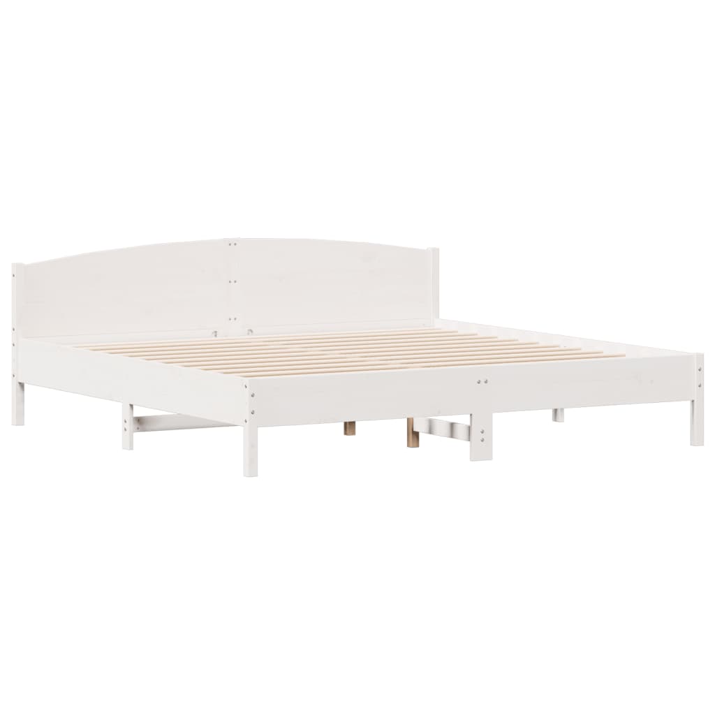 Sengeramme uten madrass hvit 180x200 cm heltre furu