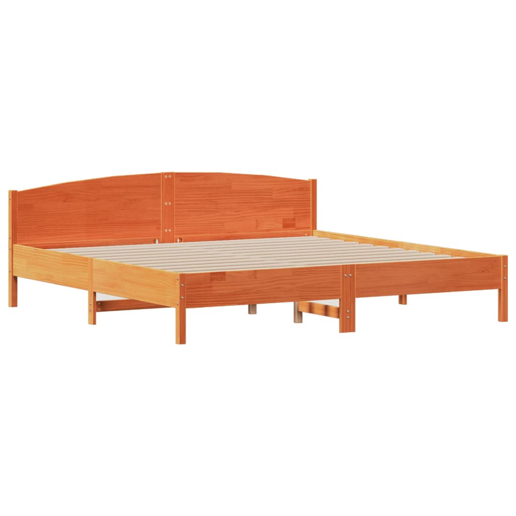 Sengeramme uten madrass voksbrun 180x200 cm heltre furu