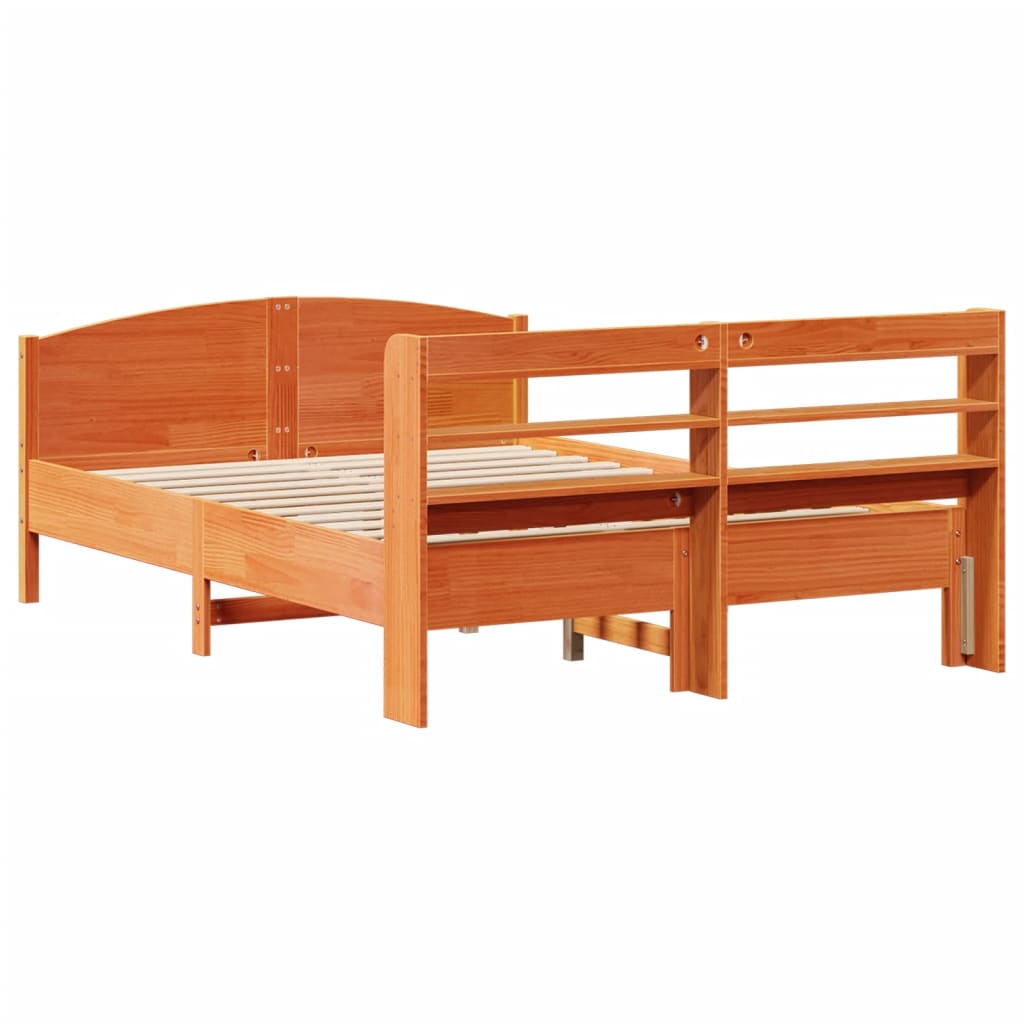 Sengeramme uten madrass voksbrun 120x200 cm heltre furu