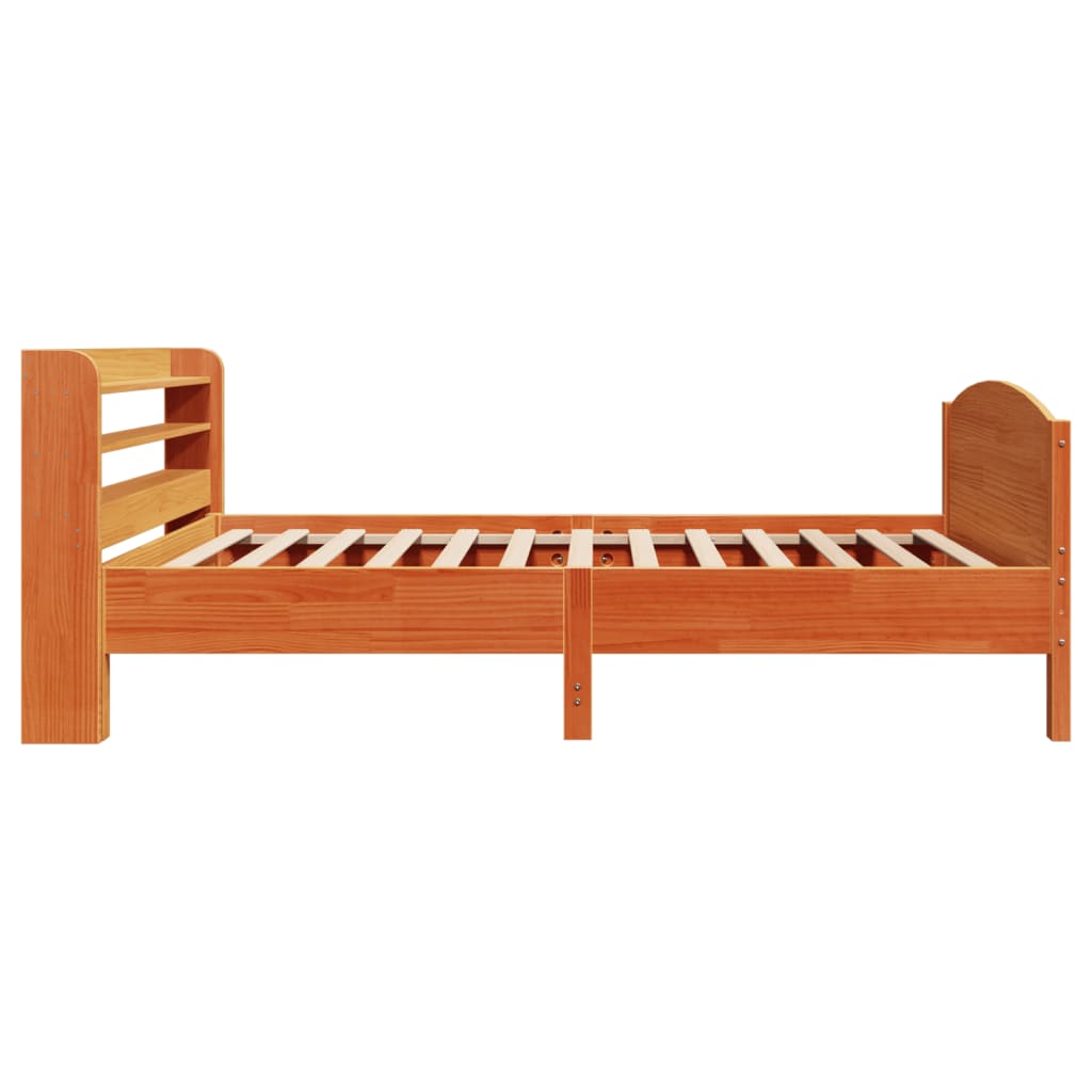 Sengeramme uten madrass voksbrun 75x190 cm heltre furu