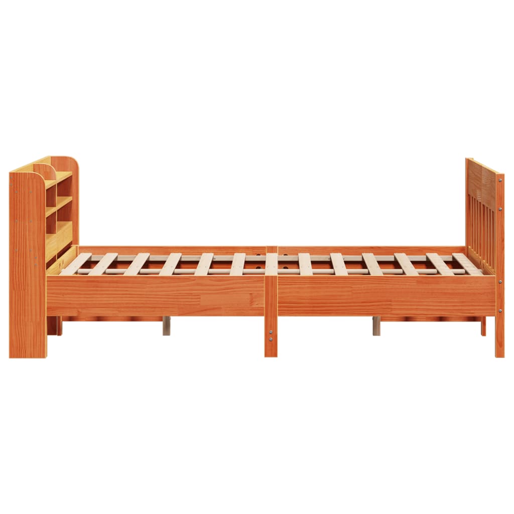 Sengeramme uten madrass voksbrun 140x200 cm heltre furu
