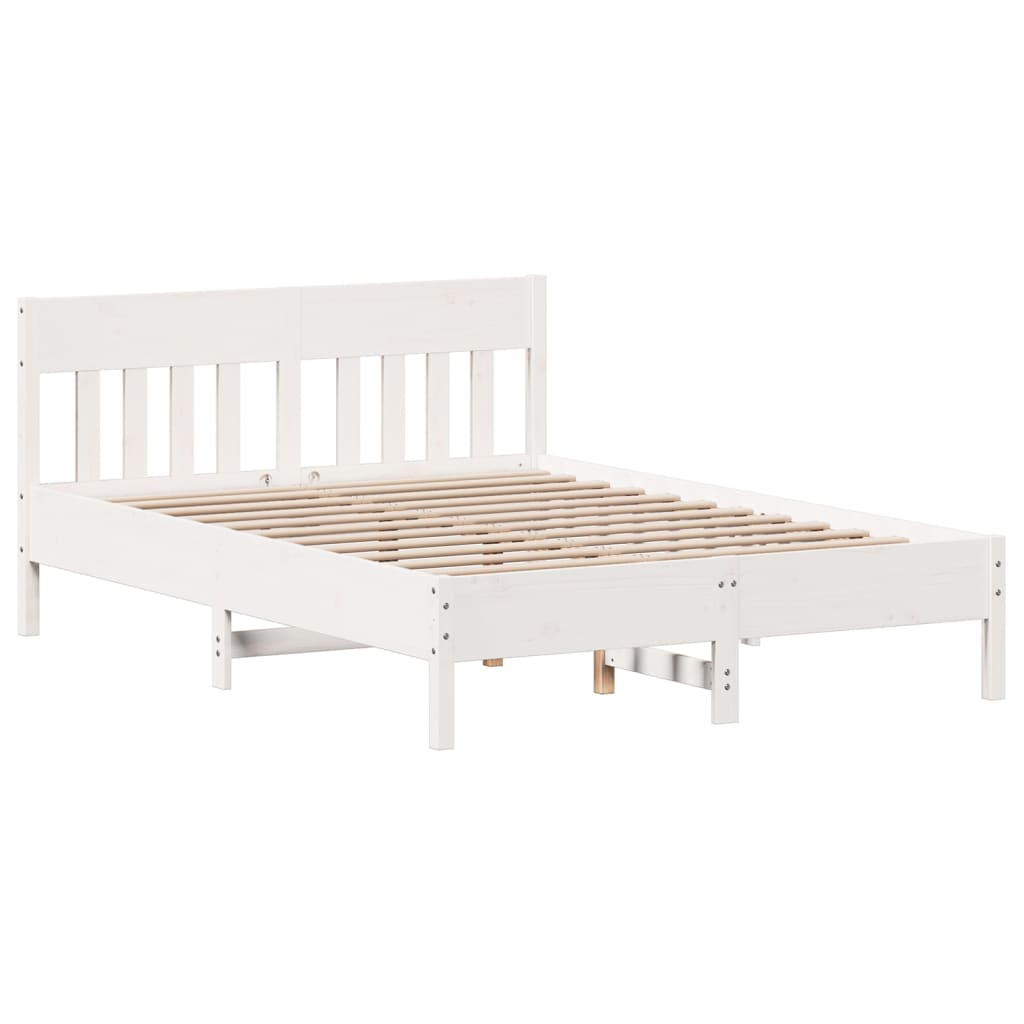 Sengeramme uten madrass hvit 135x190 cm heltre furu