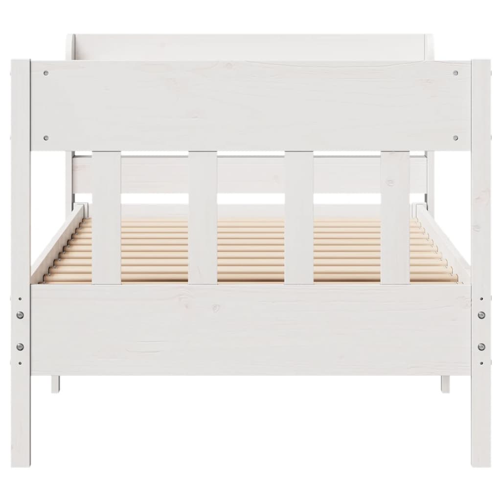 Sengeramme uten madrass hvit 75x190 cm heltre furu