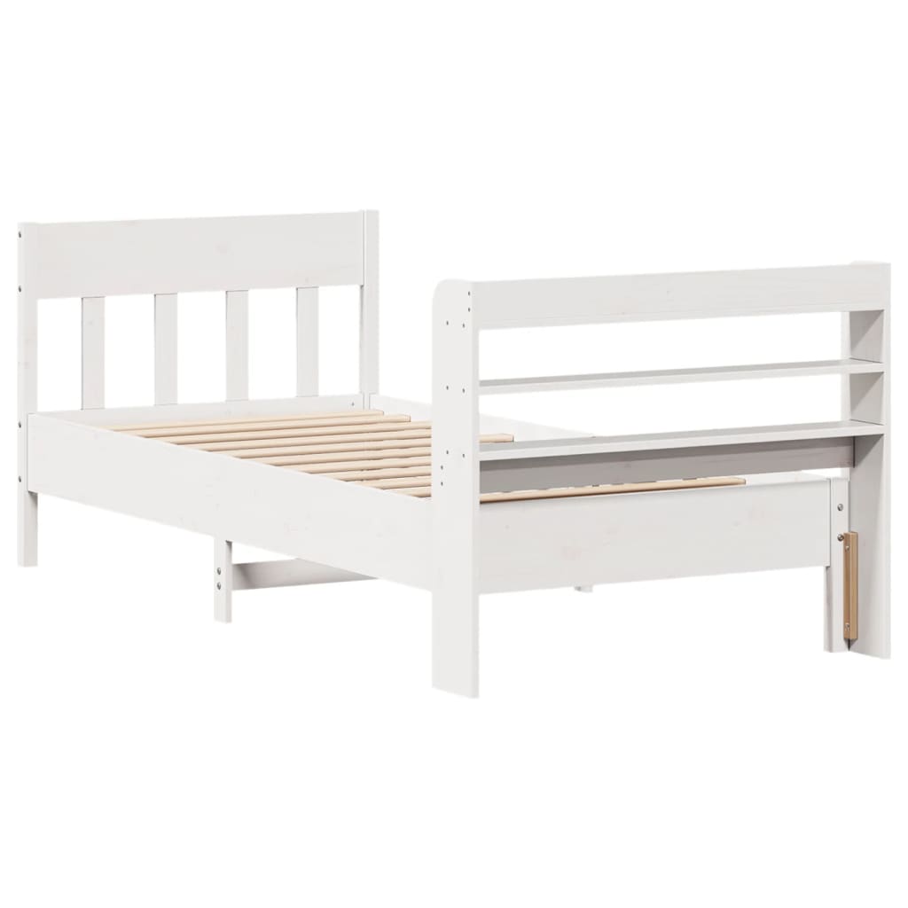 Sengeramme uten madrass hvit 75x190 cm heltre furu