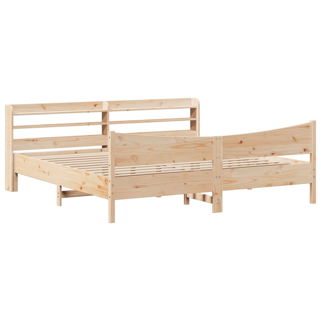 Sengeramme med hodegavl 200x200 cm heltre furu