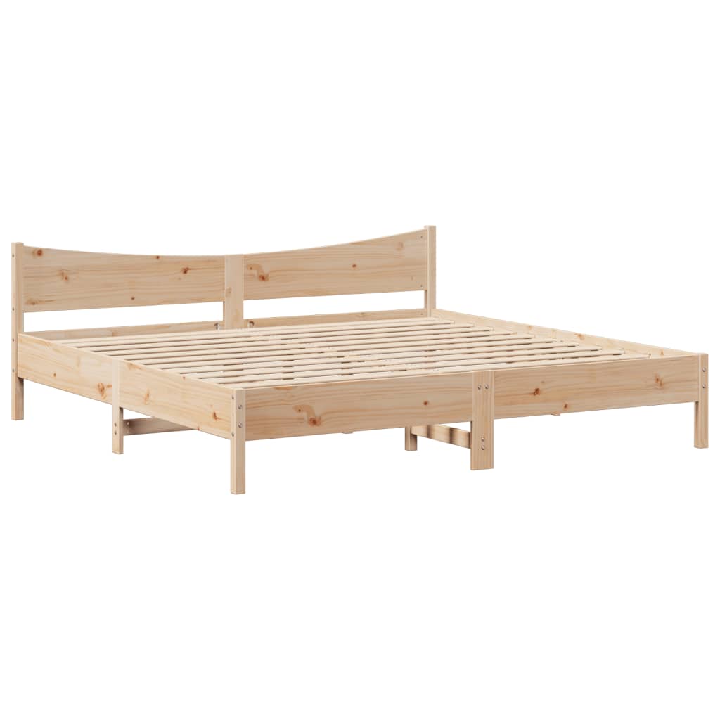 Sengeramme med hodegavl 200x200 cm heltre furu