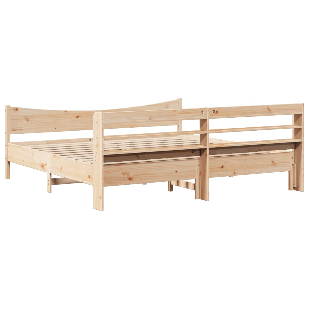 Sengeramme med hodegavl 200x200 cm heltre furu