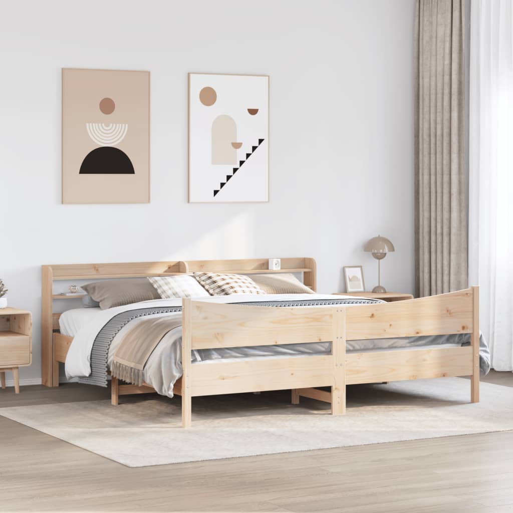 Sengeramme med hodegavl 180x200 cm heltre furu