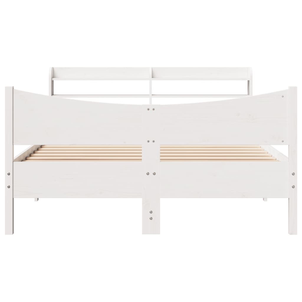Sengeramme med hodegavl hvit 160x200 cm heltre furu