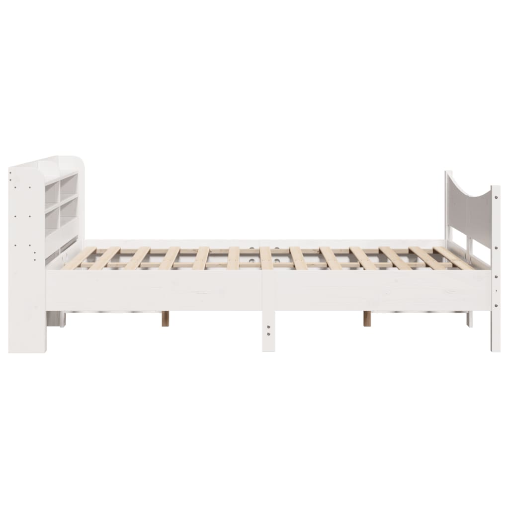 Sengeramme med hodegavl hvit 150x200 cm heltre furu