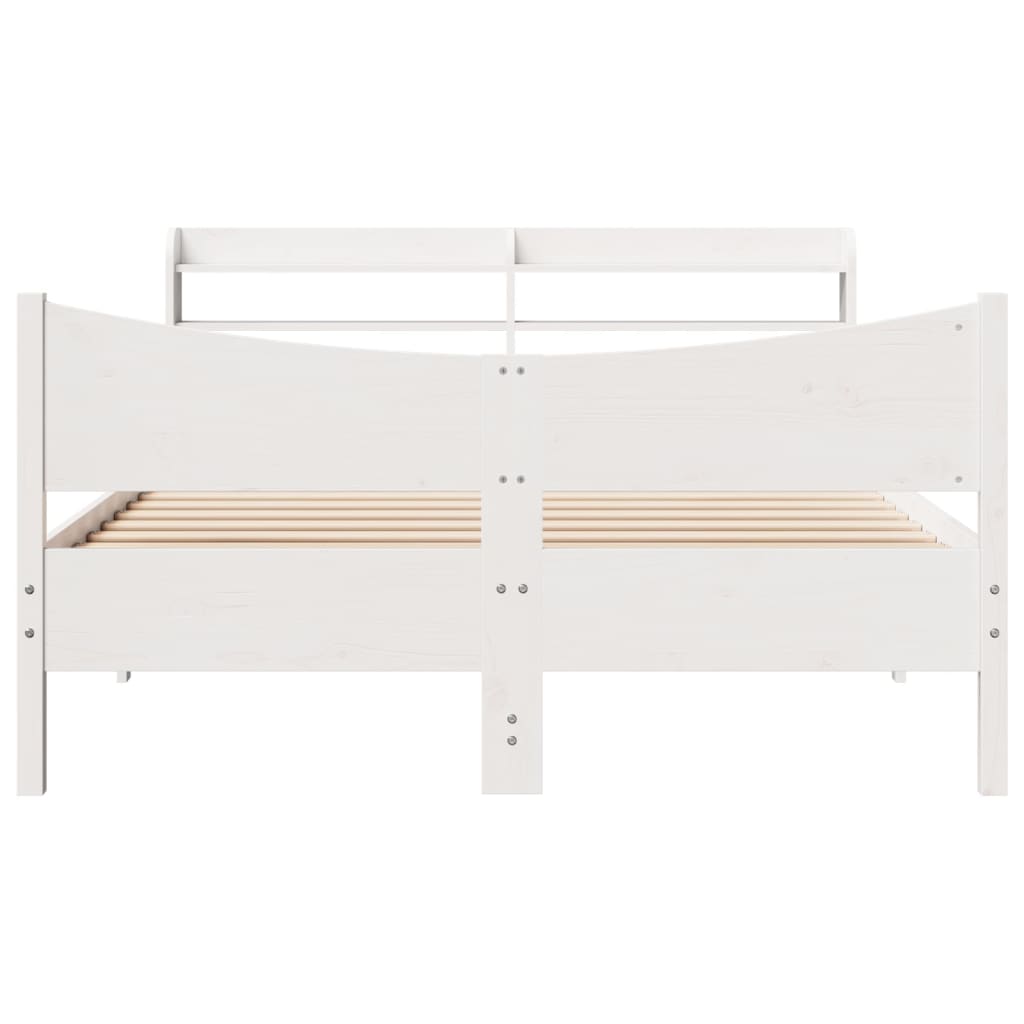 Sengeramme med hodegavl hvit 140x200 cm heltre furu