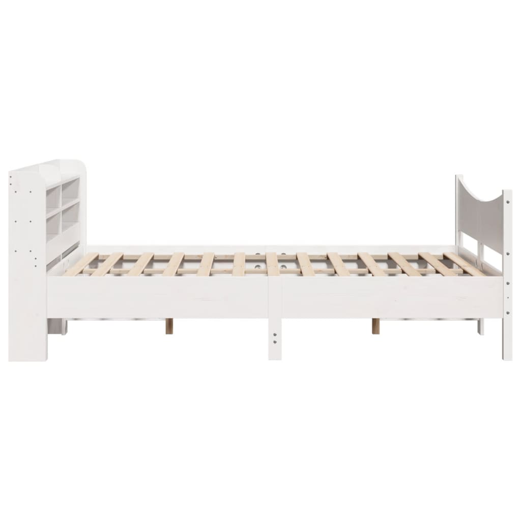Sengeramme med hodegavl hvit 140x200 cm heltre furu