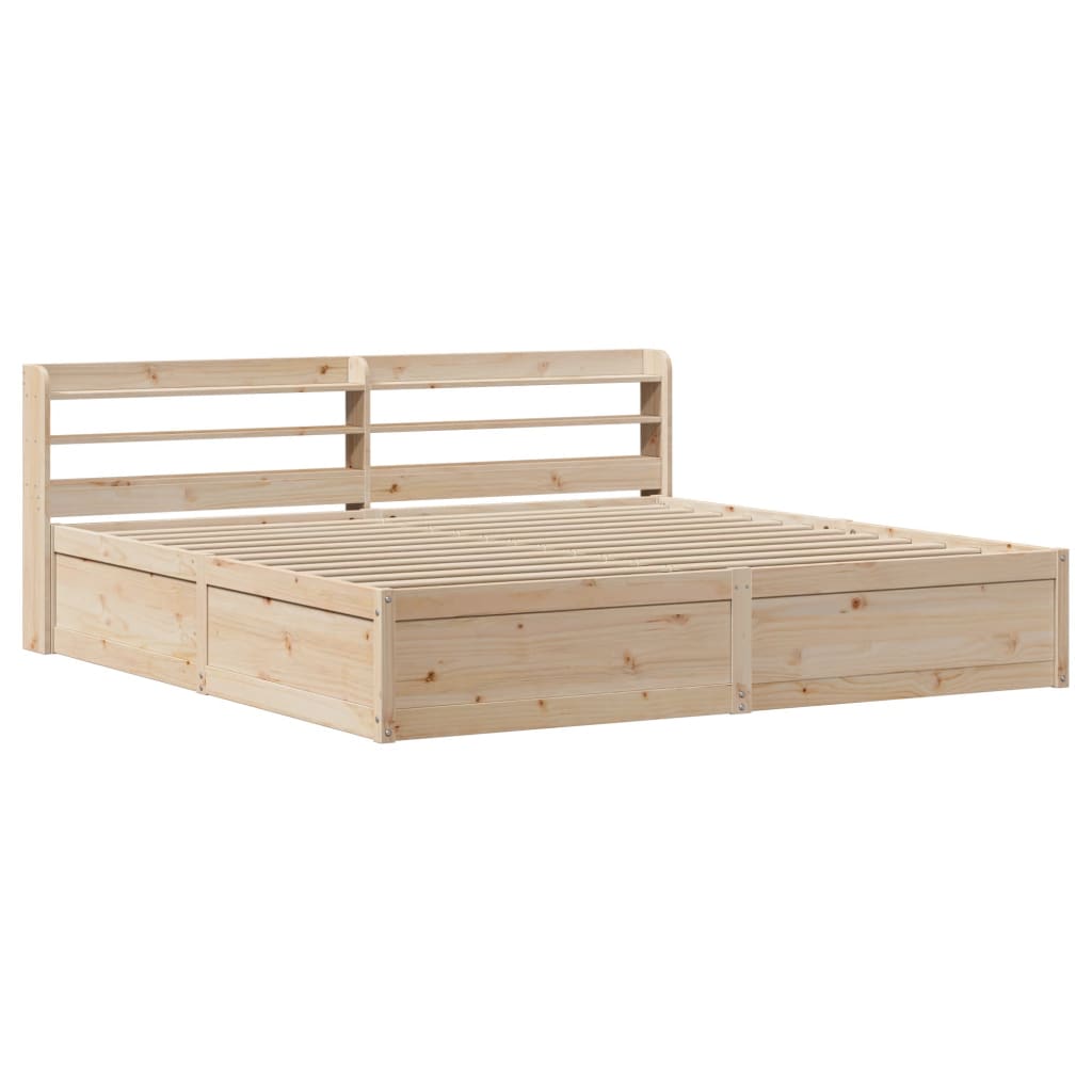 Sengeramme med hodegavl 200x200 cm heltre furu