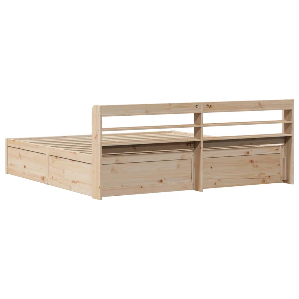 Sengeramme med hodegavl 200x200 cm heltre furu
