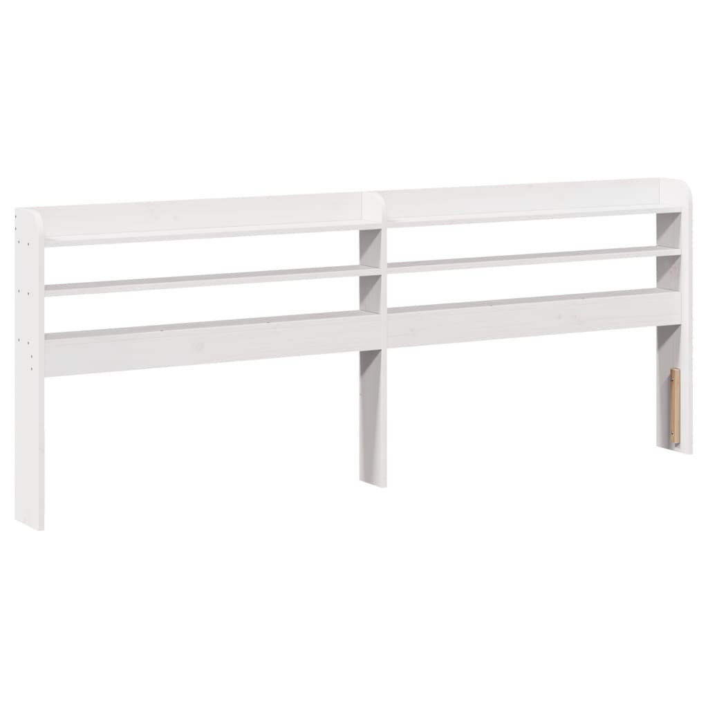 Sengeramme med hodegavl hvit 200x200 cm heltre furu