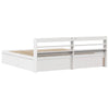 Sengeramme med hodegavl hvit 200x200 cm heltre furu