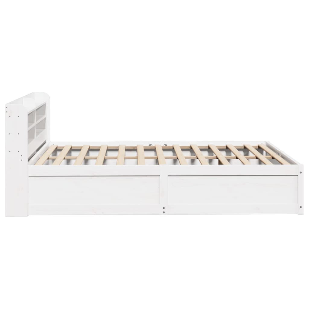 Sengeramme med hodegavl hvit 140x190 cm heltre furu