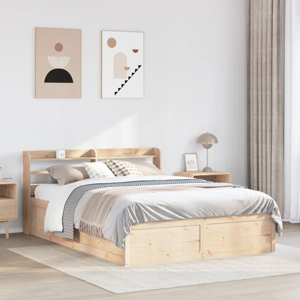 Sengeramme med hodegavl 135x190 cm heltre furu