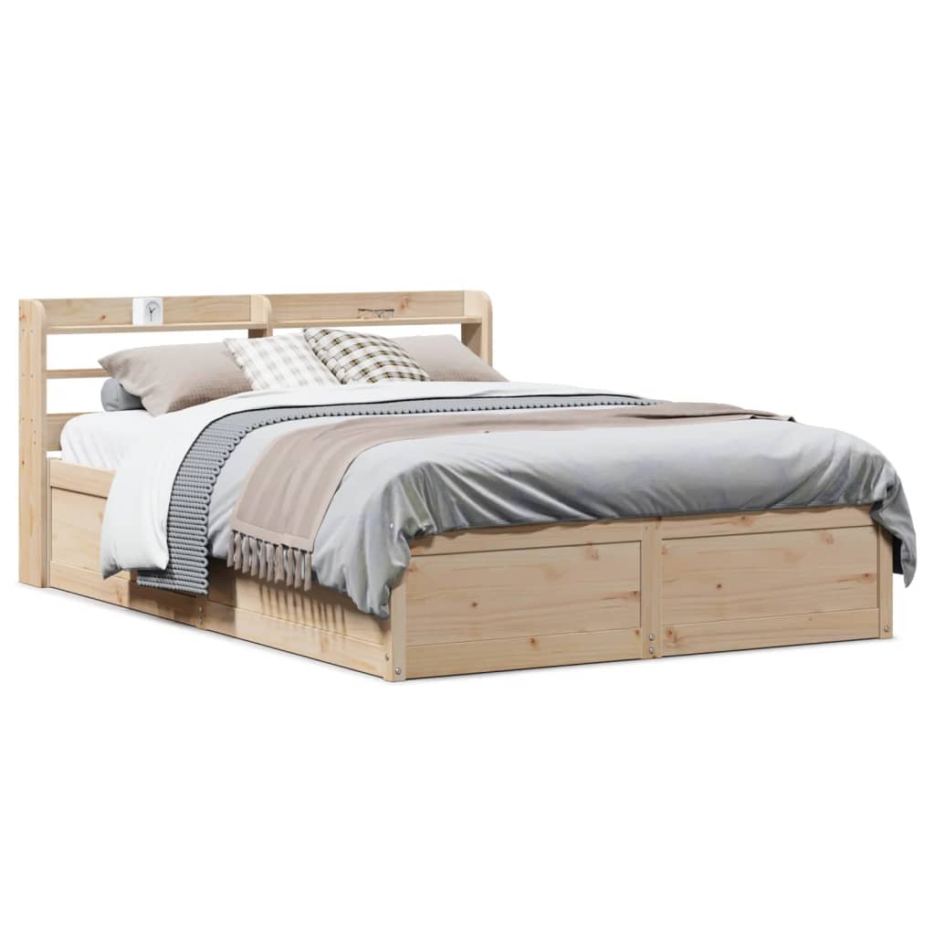 Sengeramme med hodegavl 135x190 cm heltre furu
