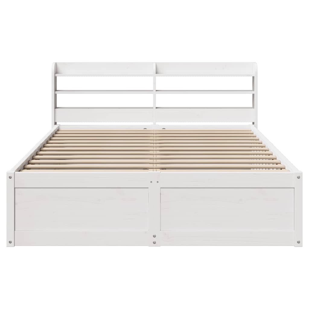 Sengeramme med hodegavl hvit 135x190 cm heltre furu