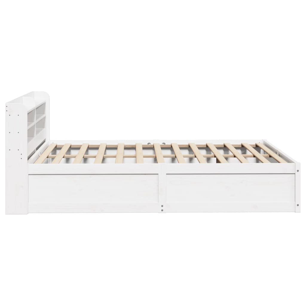 Sengeramme med hodegavl hvit 135x190 cm heltre furu