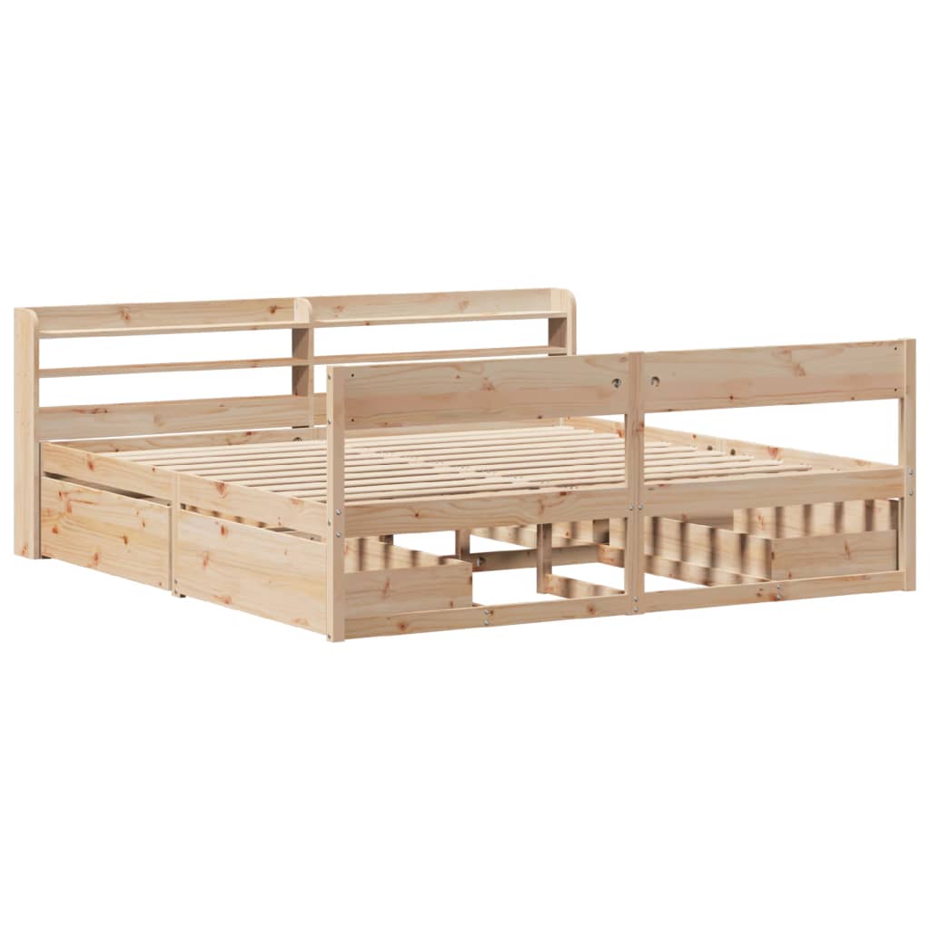 Sengeramme med madrass 200x200 cm heltre furu