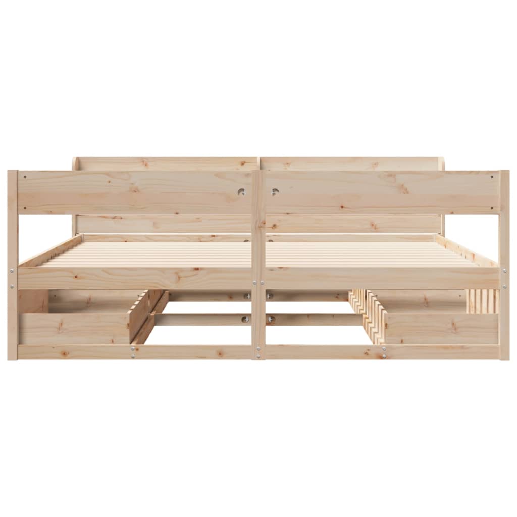 Sengeramme med madrass 200x200 cm heltre furu