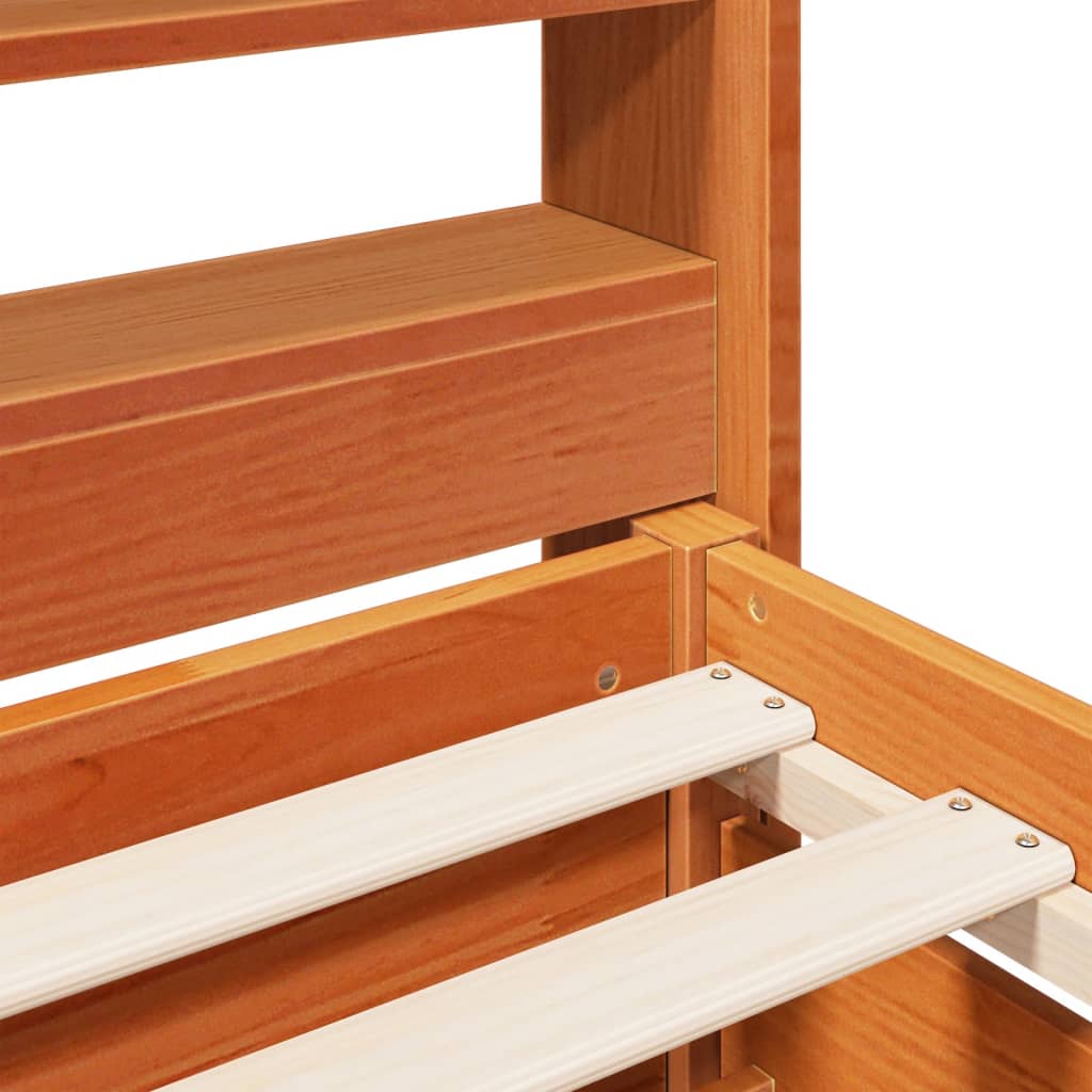 Sengeramme uten madrass brun 150x200 cm heltre furu