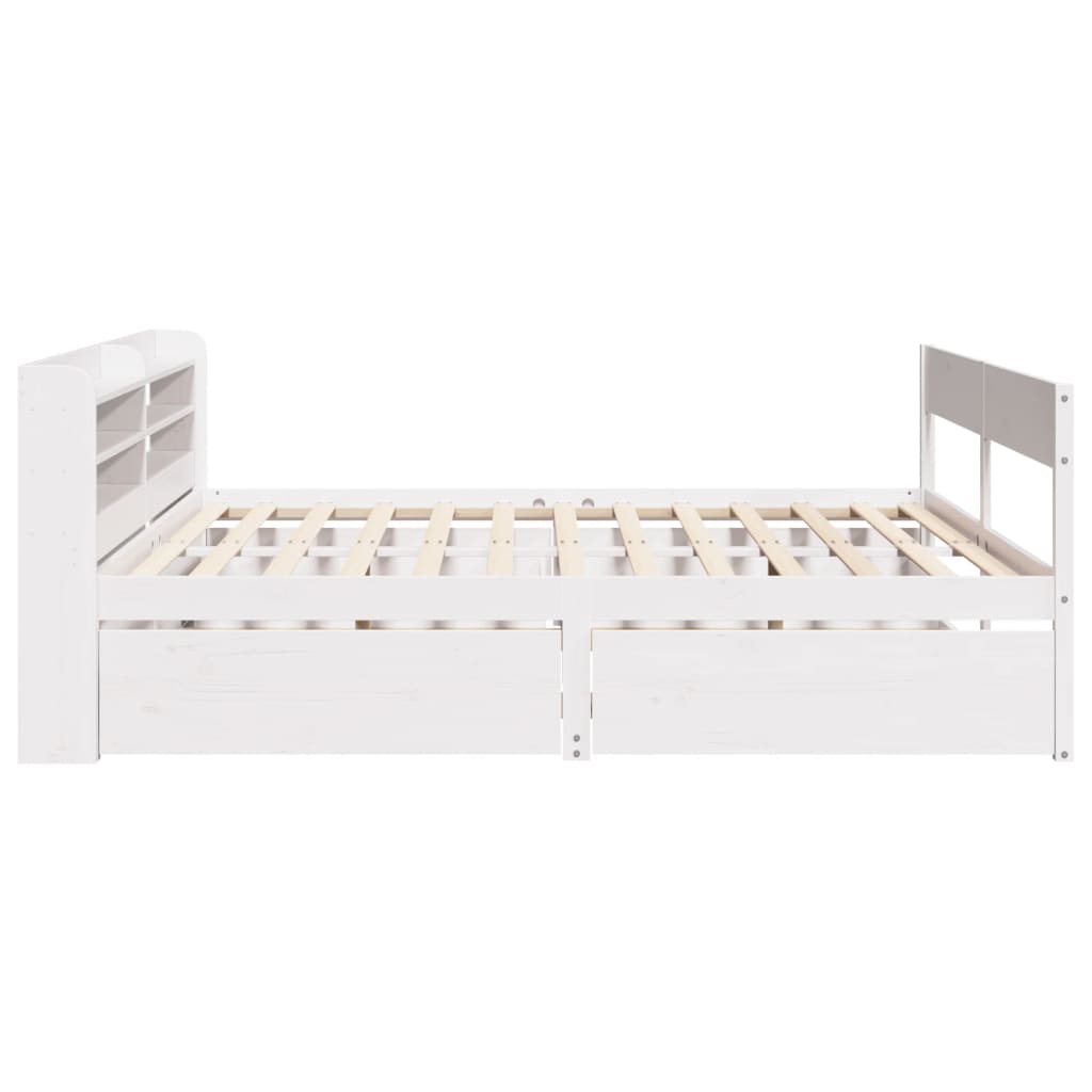 Sengeramme uten madrass hvit 140x190 cm heltre furu