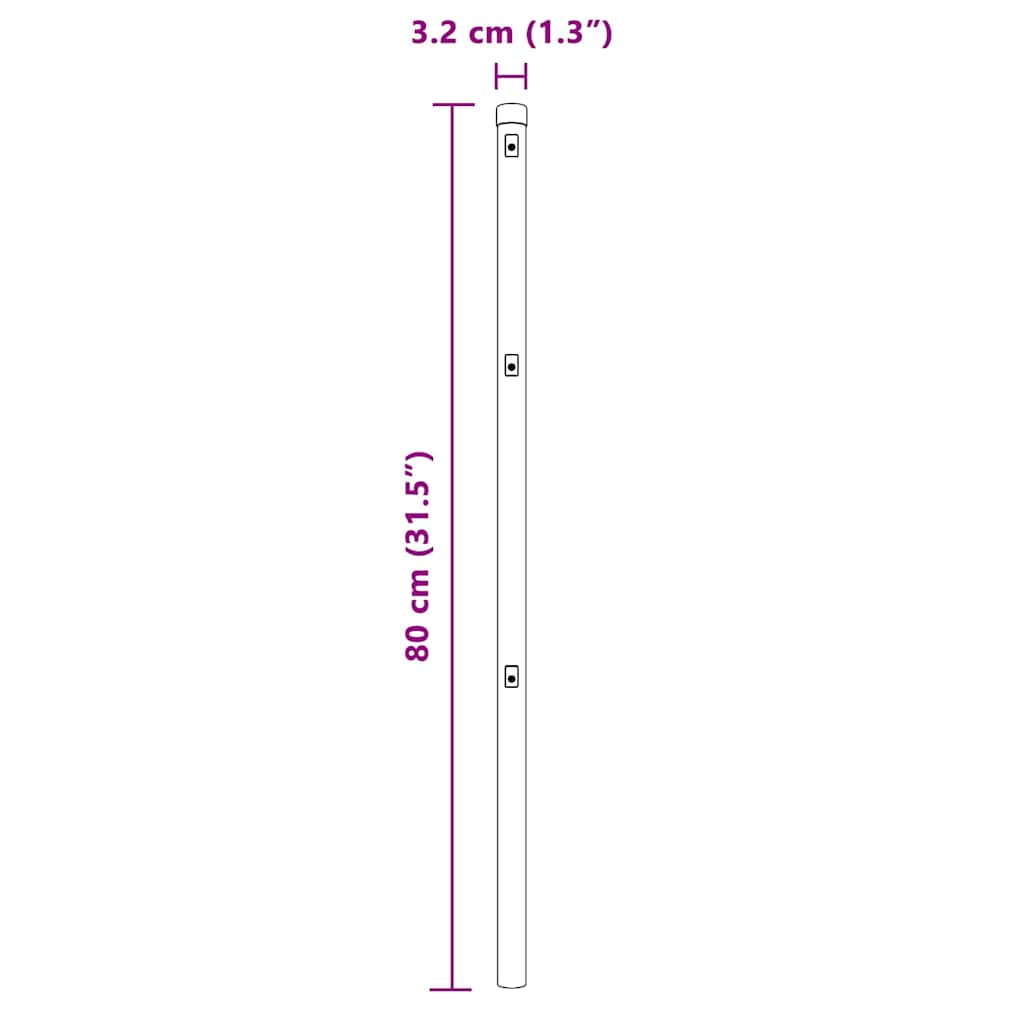 Gjerdepåle 26 pcs grønn 3,2 x 3,2 x 80 cm