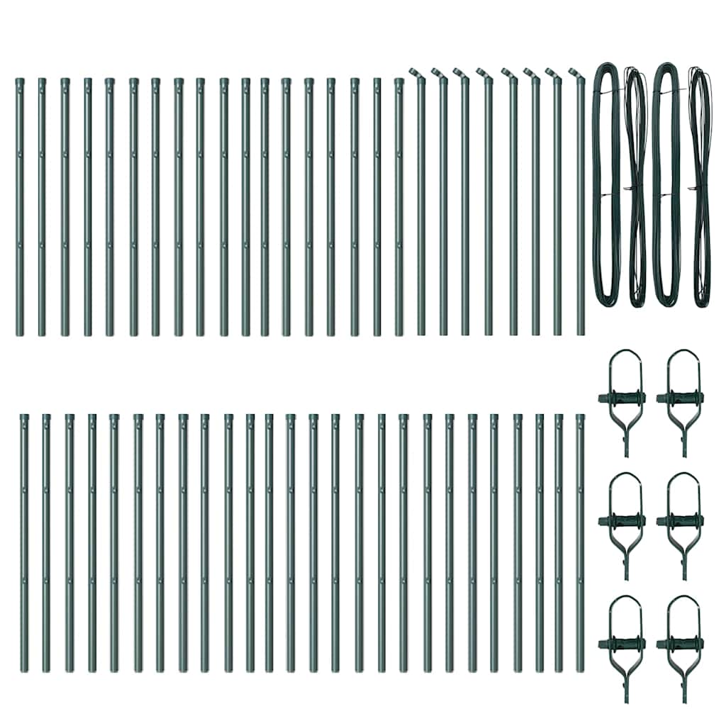 Gjerdepåle Annet 52 pcs grønn 3,2 x 3,2 x 80 cm Stål