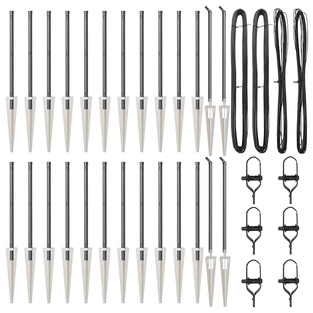 Gjerdepåle Annet 26 pcs Grå 3,2 x 3,2 x 100 cm Stål