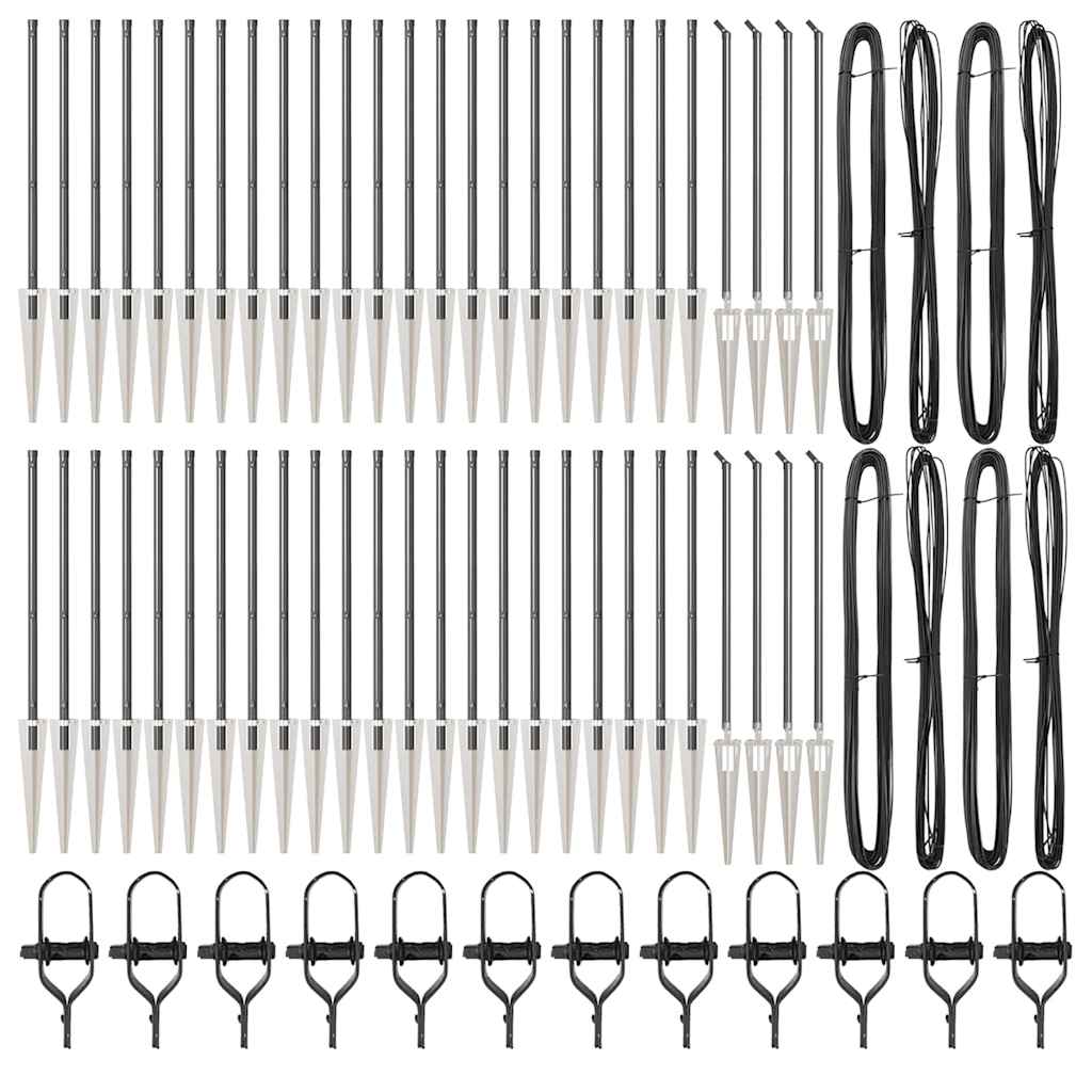 Gjerdepåle Annet 52 pcs Grå 3,2 x 3,2 x 100 cm Stål