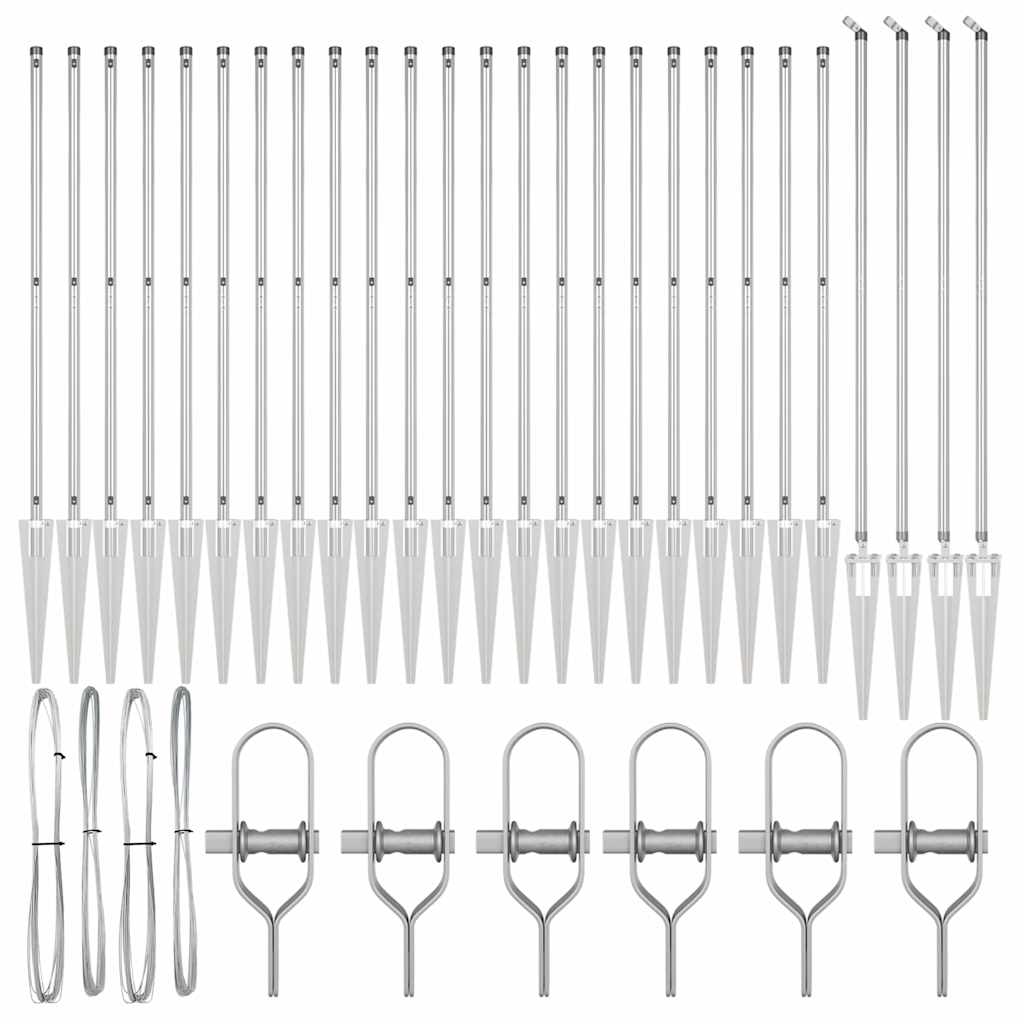 Gjerdepåle Annet 26 pcs Grå 3,2 x 3,2 x 140 cm Stål