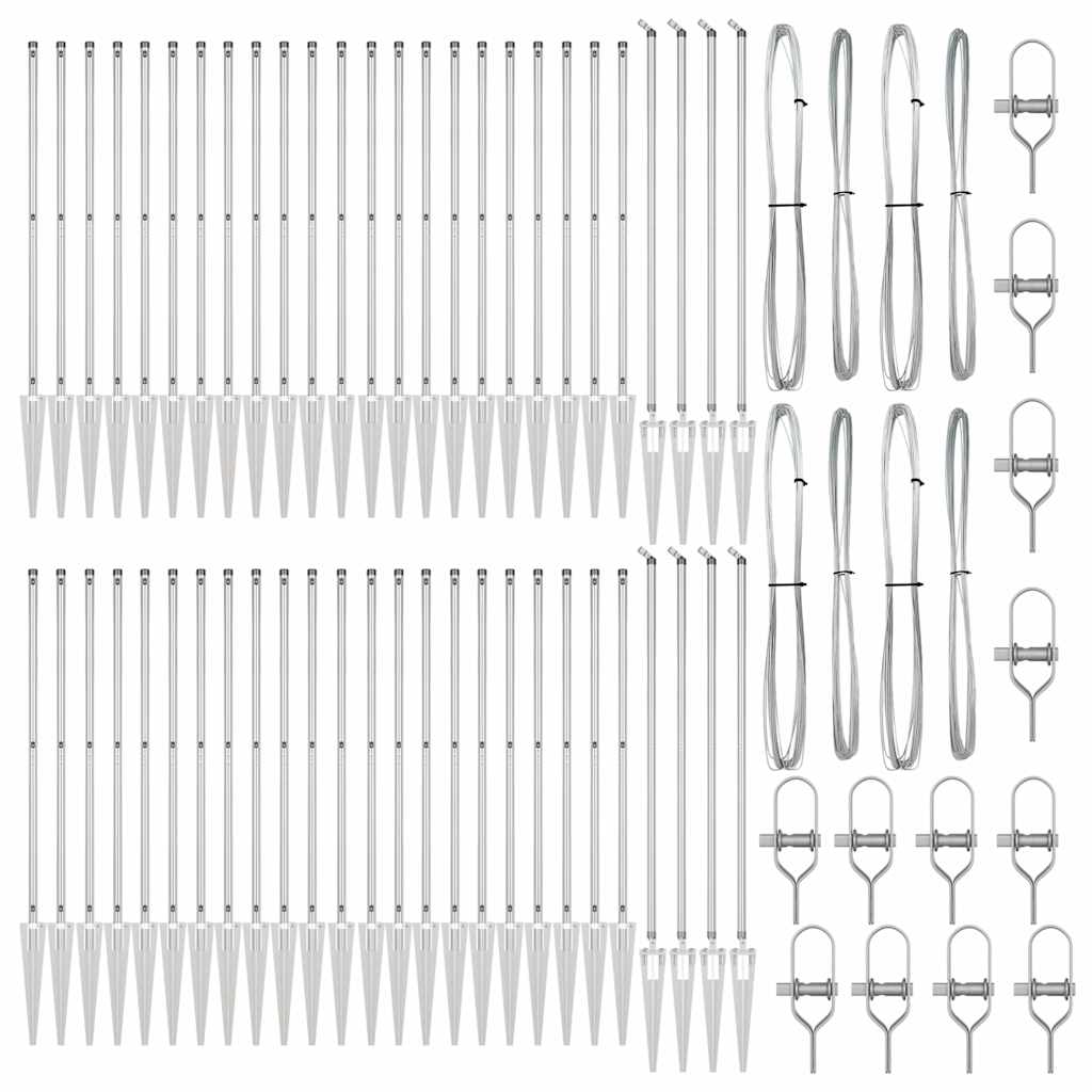 Gjerdepåle Annet 52 pcs Grå 3,2 x 3,2 x 140 cm Stål