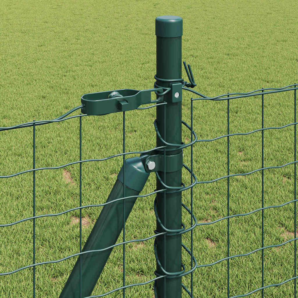 Fence Post med betongfot 52 stk. Grønn Pulverlakkert stål