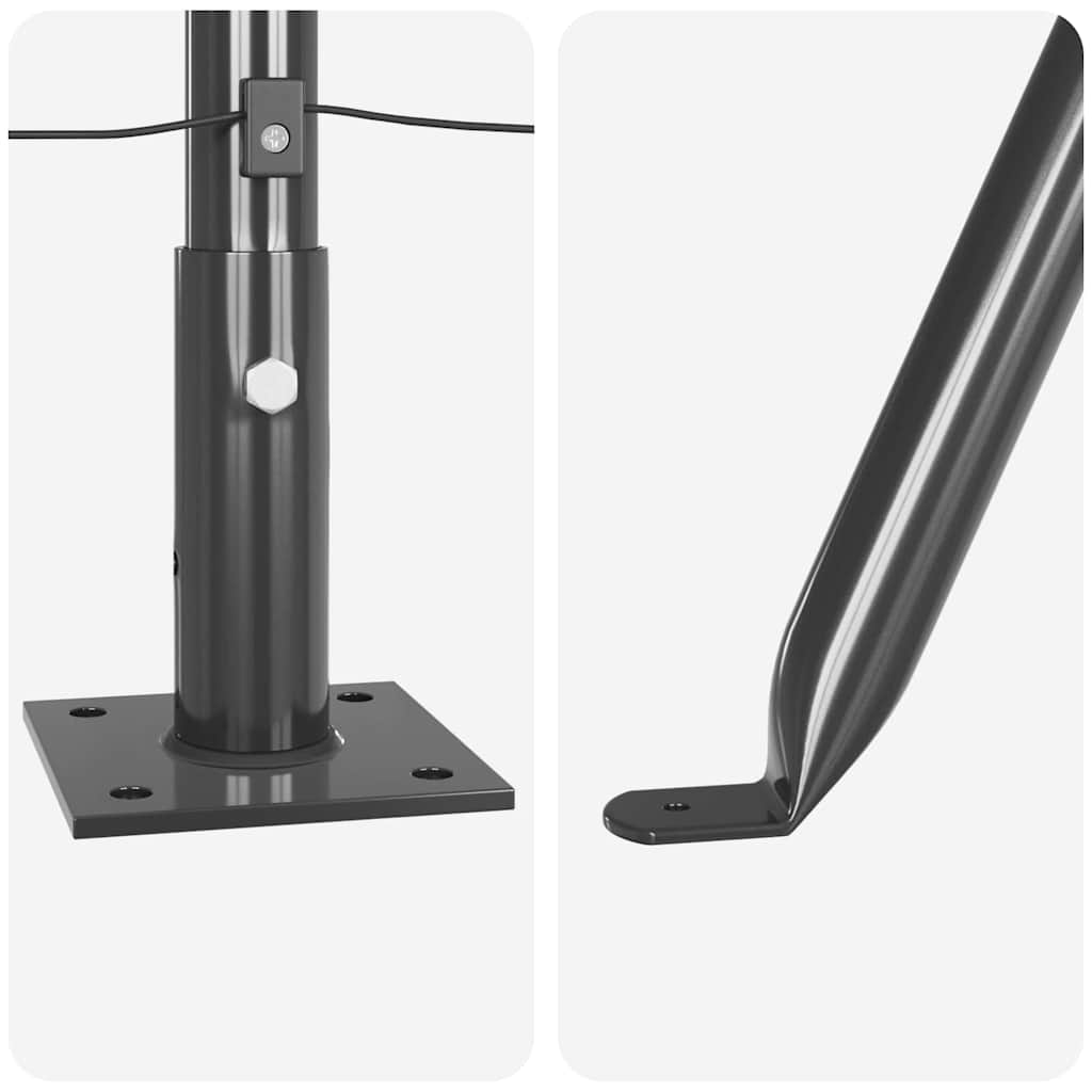 Fence Post med betongfot 26 stk. Grå Pulverlakkert stål